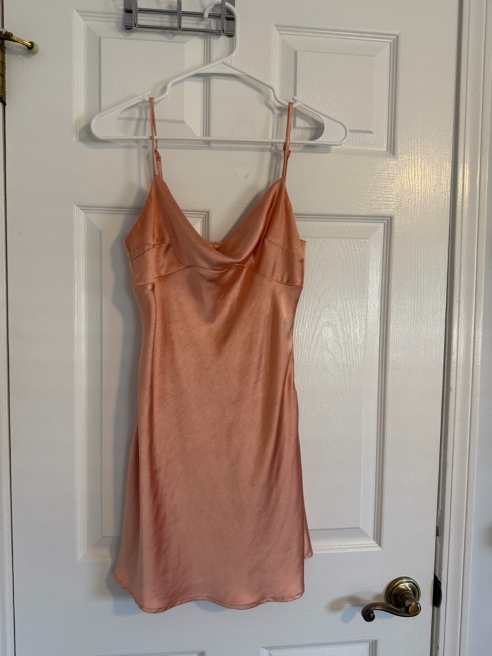 Satin Slip Dress in Peachy Coral princess polly